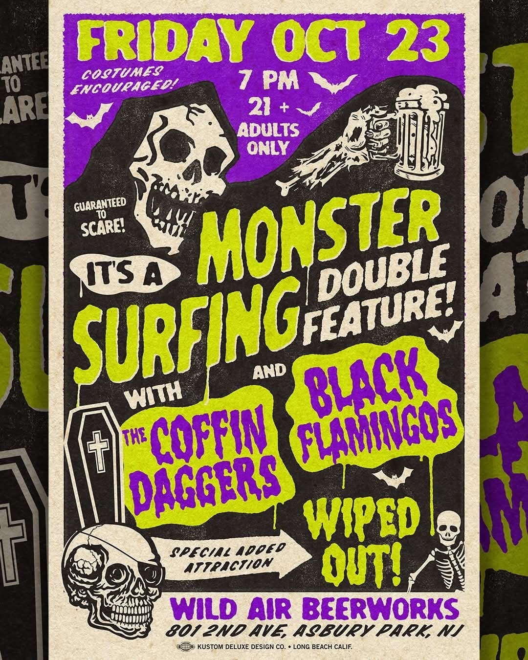 Monster Surfing Double Feature: The Coffin Daggers, Black Flamingos, and Wiped Out!