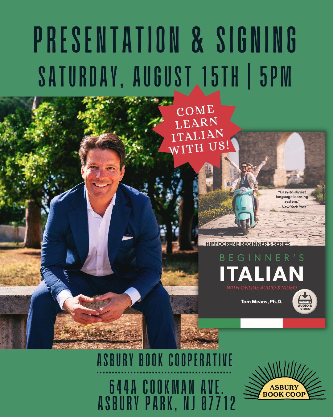 Presentation & Signing: Beginner's Italian by Tom Means, Ph.D.