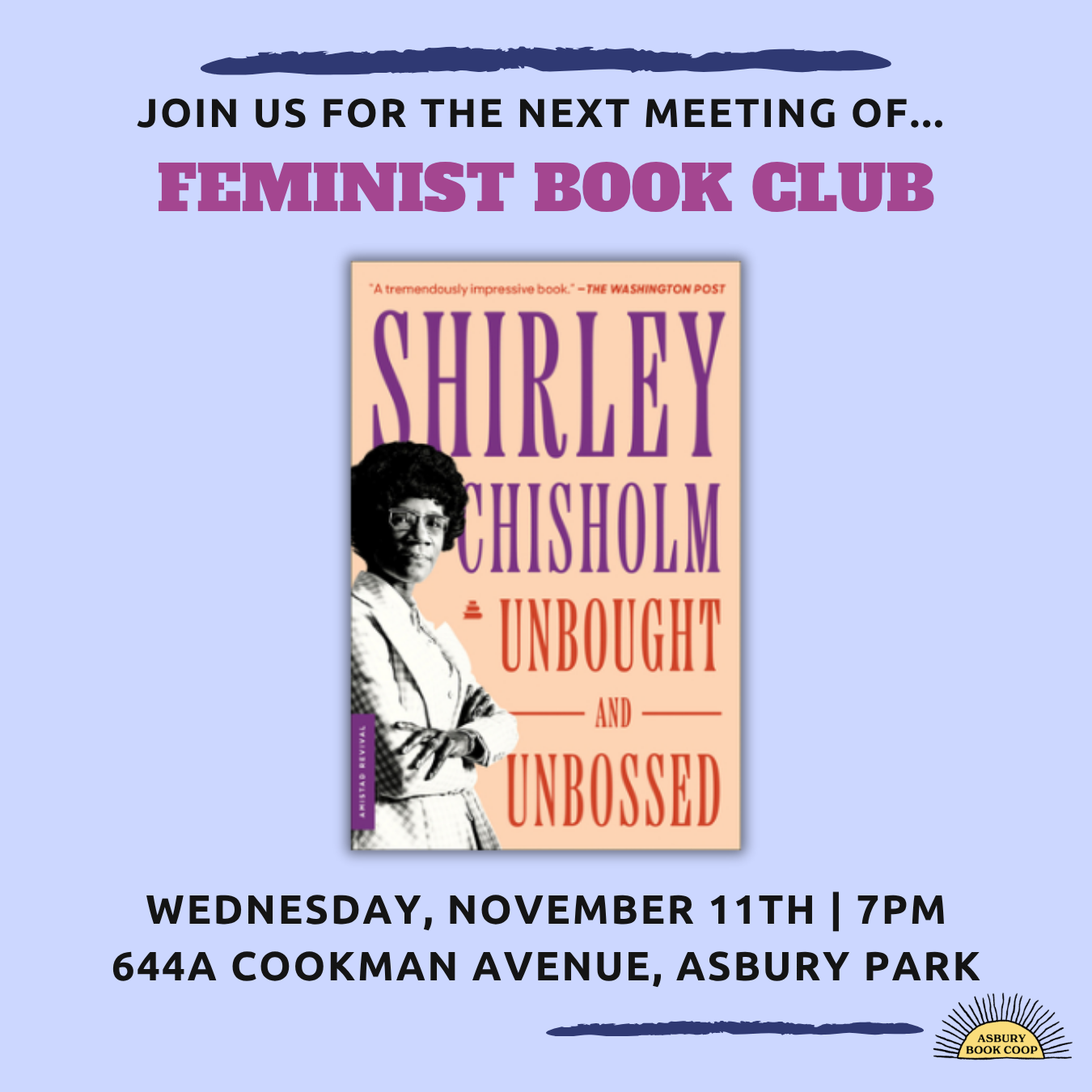 Feminist Book Club: Unbought and Unbossed by Shirley Chisholm