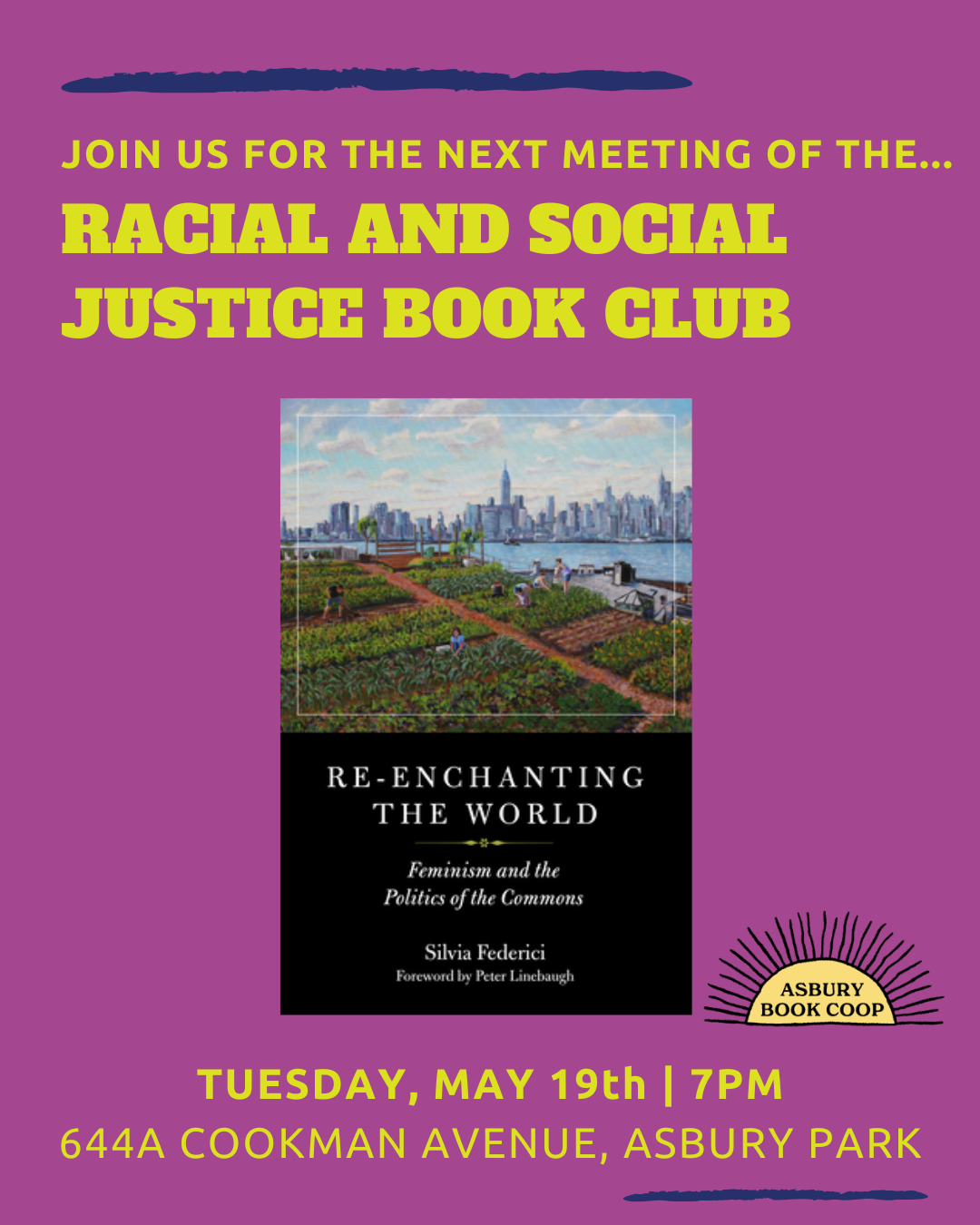 Racial & Social Justice Book Club: Re-enchanting the World: Feminism and the Politics of the Commons by Silvia Federici