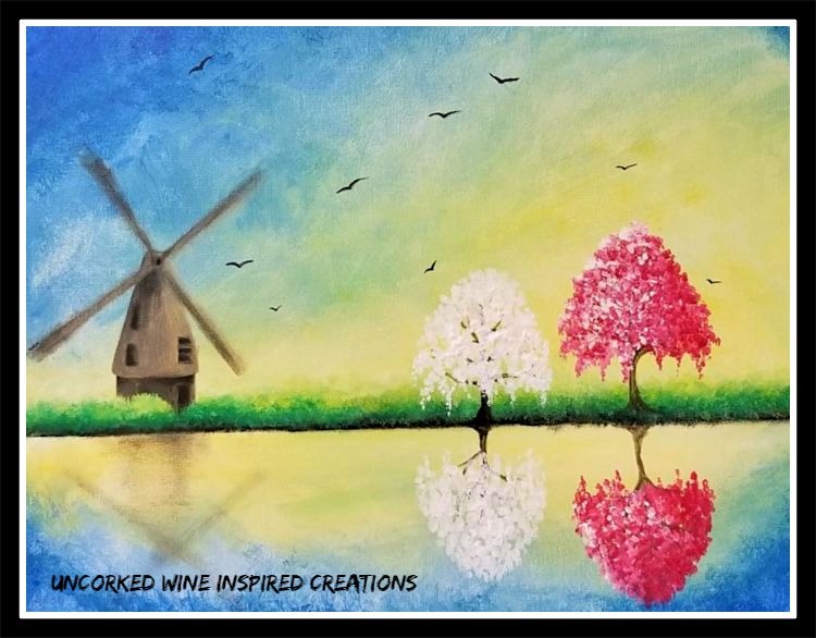 Windmill By The Lake