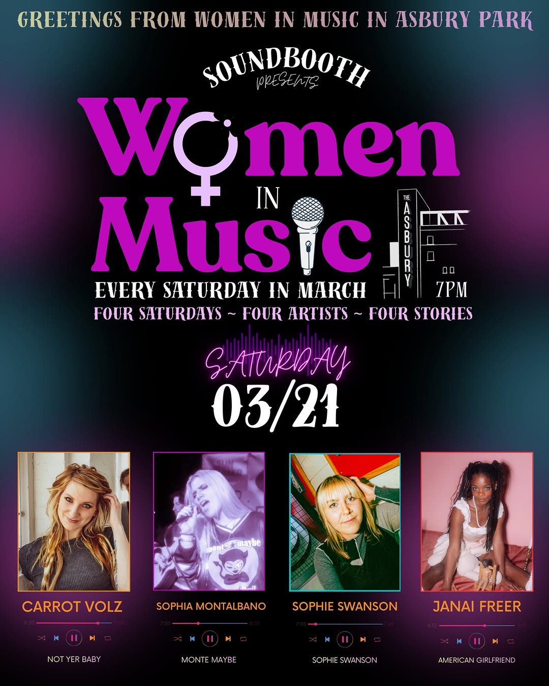 Women in Music Showcase: Sophie Swanson, Sophia Montalbano, Janai Freer, & Carrot Volz
