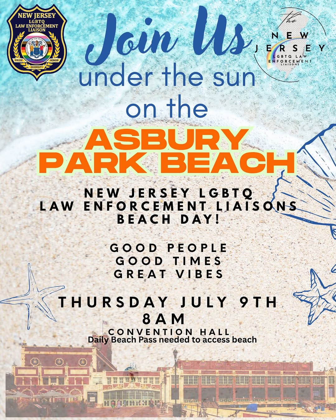 NJ LGBTQ Law Enforcement Liaisons Beach Day