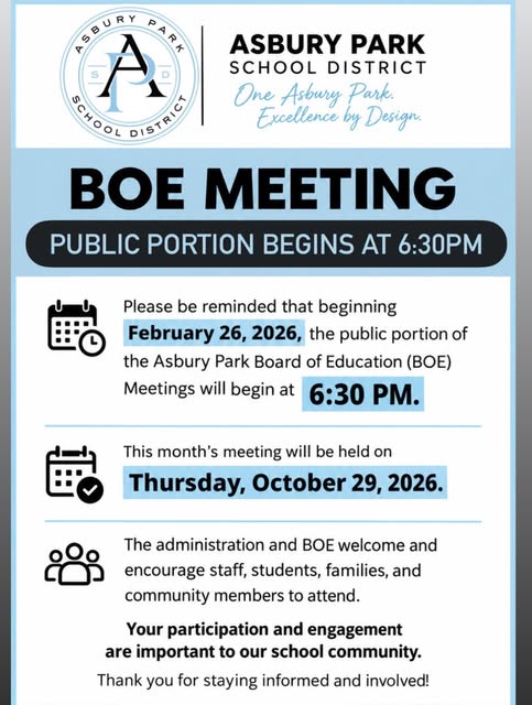 Asbury Park Board of Education Meeting