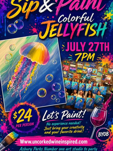 Sip & Paint: Colorful Jellyfish