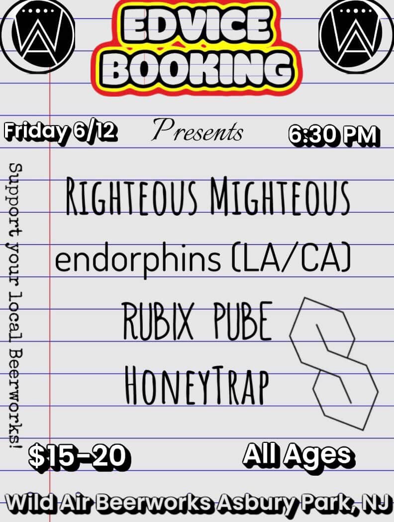 EdVice Booking Presents: Righteous Mighteous, Endorphins, Rubix Pube, and Honeytrap