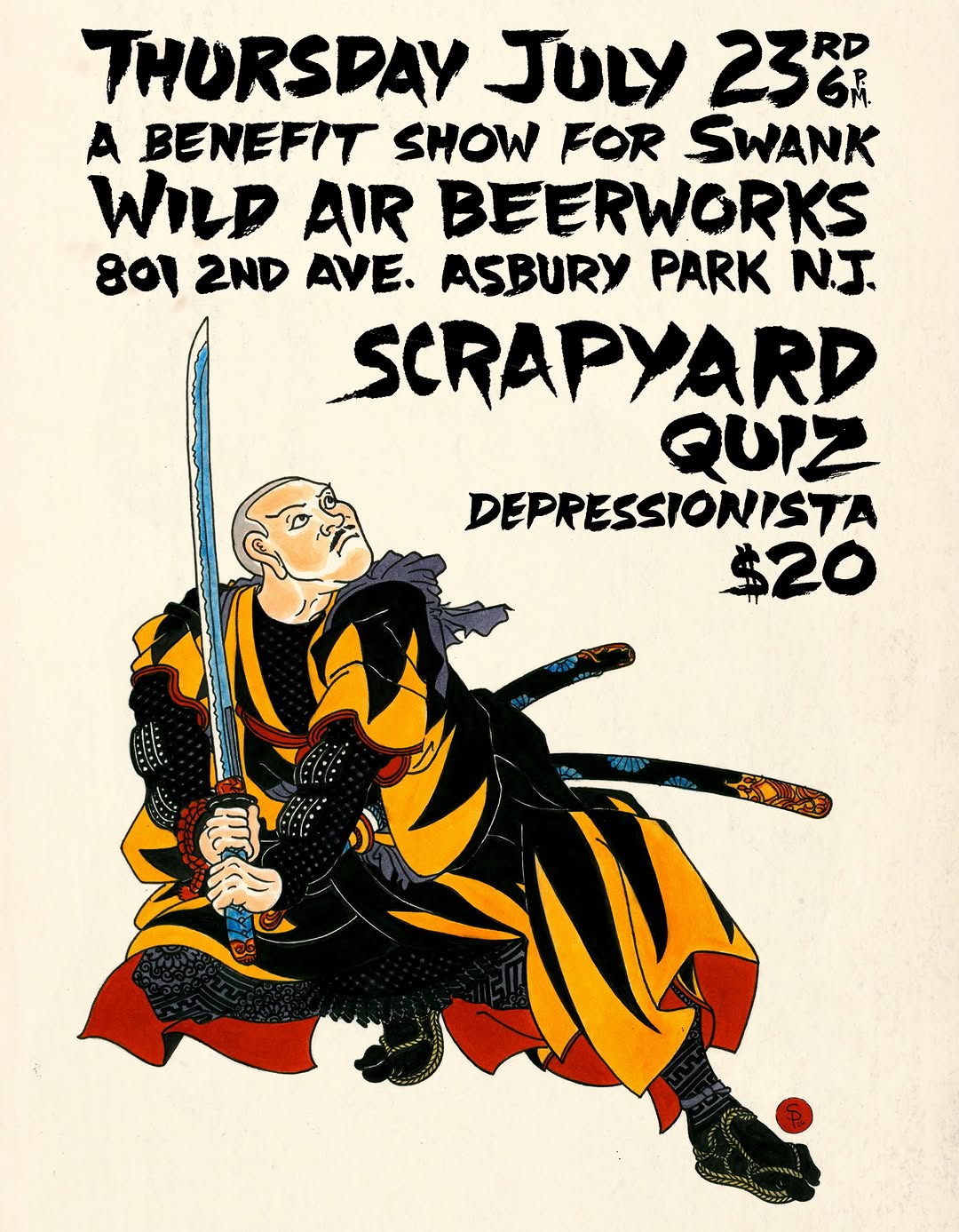 A Benefit Show for Swank: Scrapyard, QUIZ, Depressionista