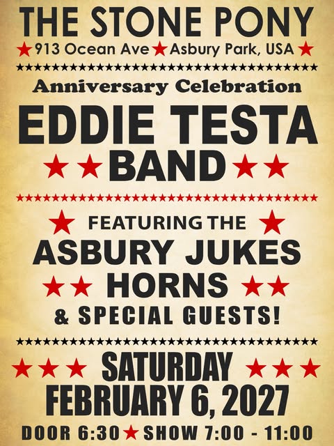 Anniversary Celebration: Eddie Testa Band featuring The Asbury Jukes Horns & Special Guests!