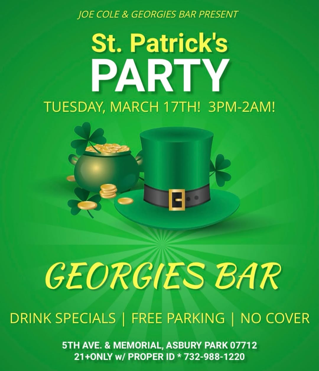Joe Cole & Georgies Bar Present St. Patrick's Party