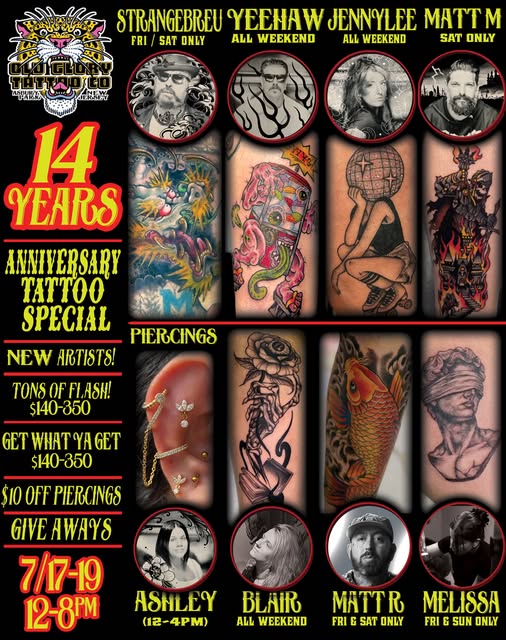Old Glory Tattoo Co 14th Anniversary Special