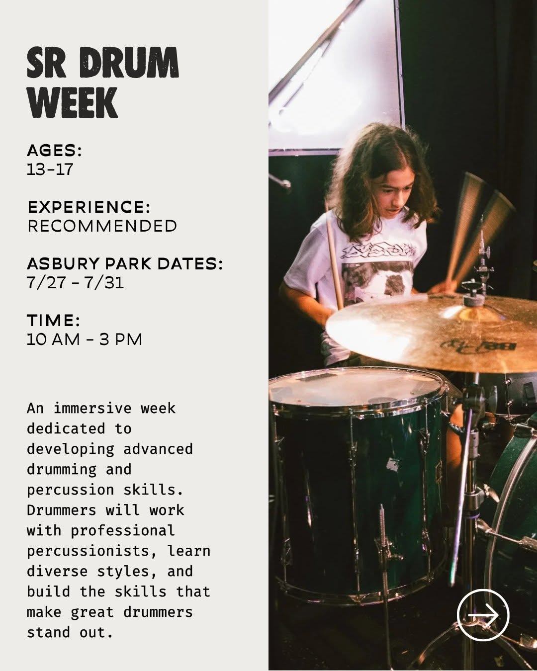 Sr Drum Week (Ages 13-17)