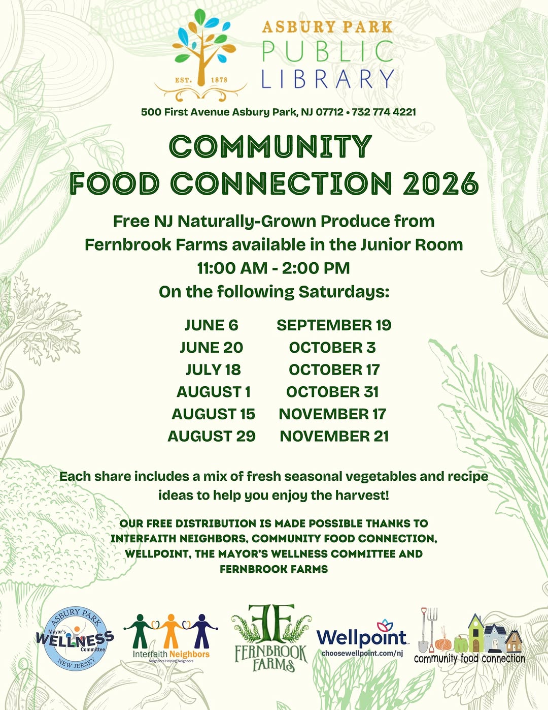 Community Food Connection 2026 at Asbury Park Public Library