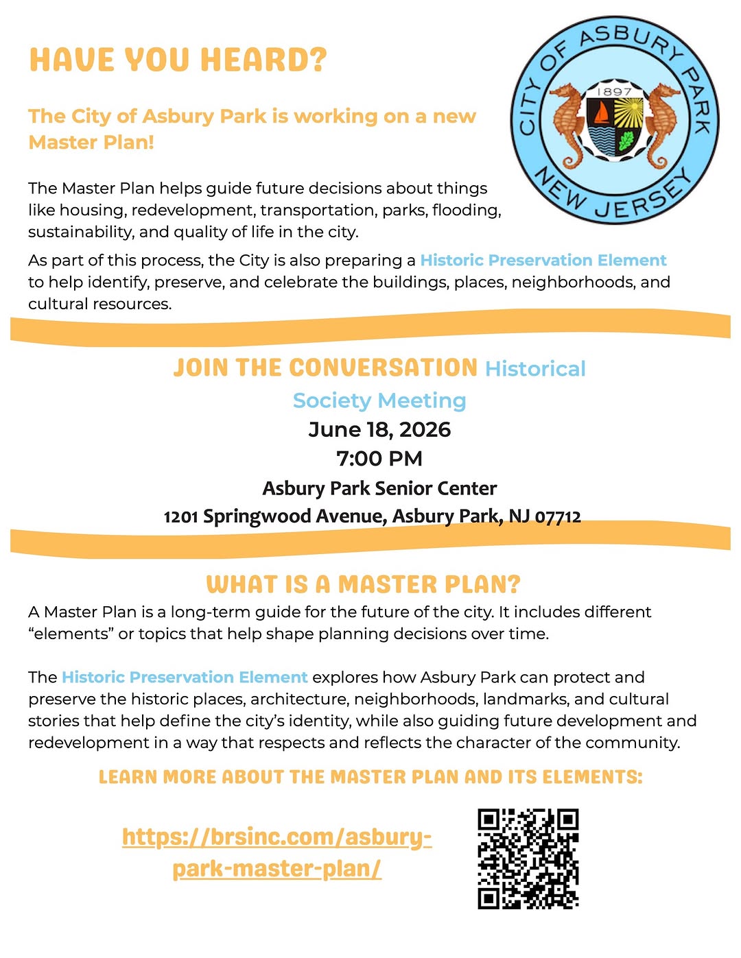Historical Society Meeting: Asbury Park Master Plan