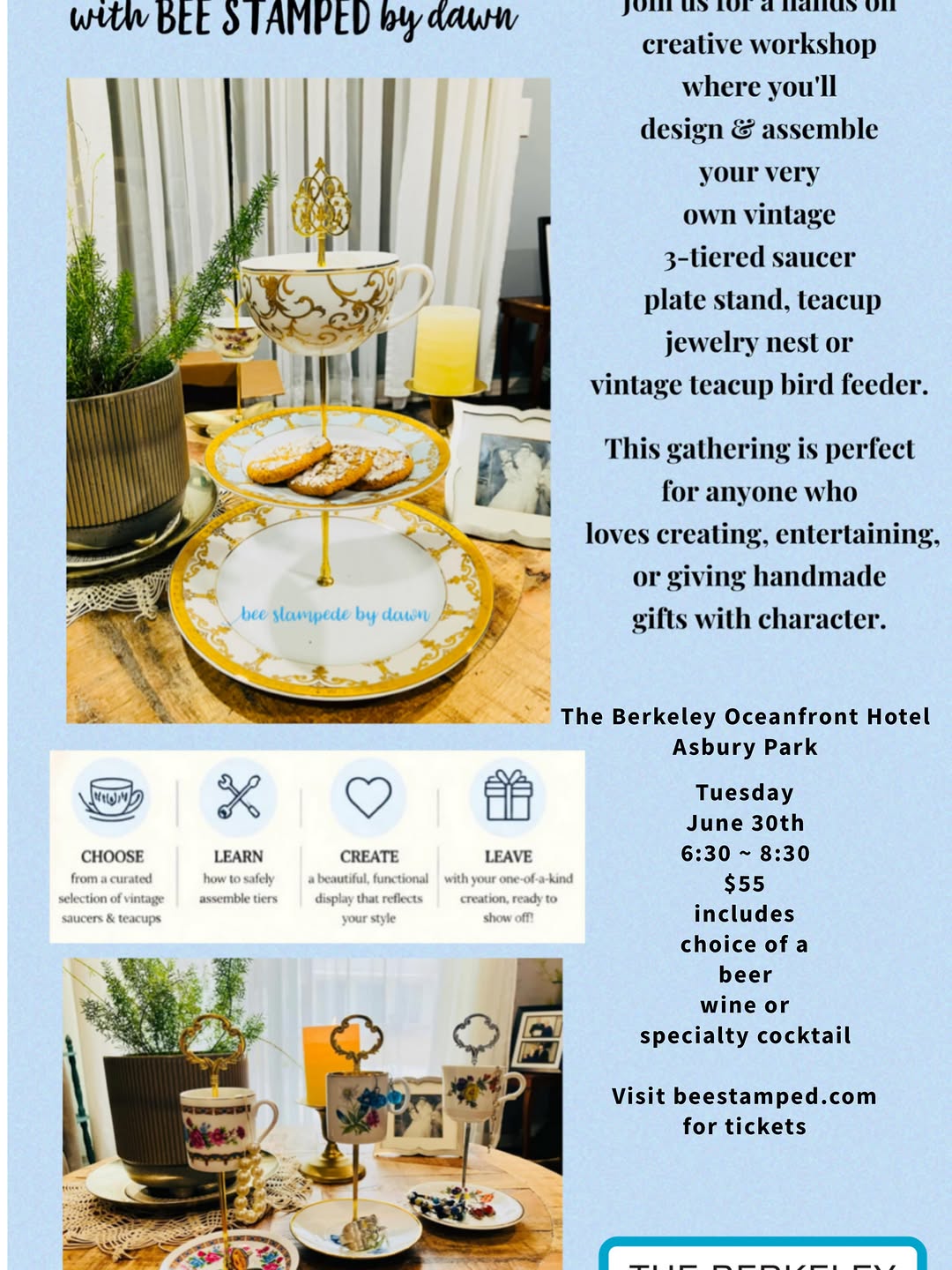 Vintage Tiered Stand & Teacup Workshop