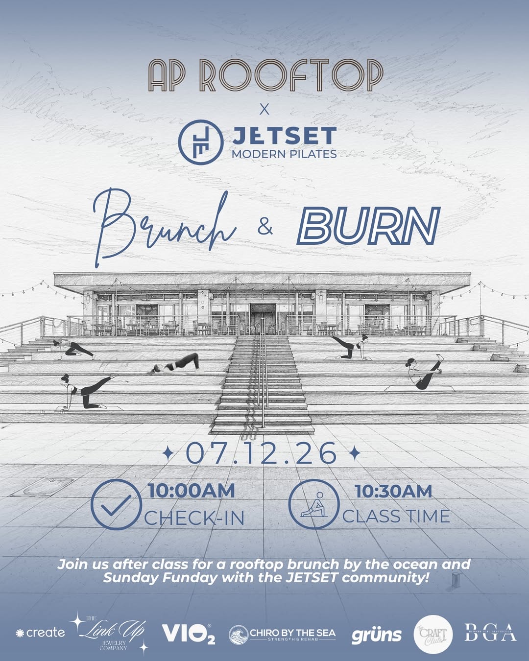 Brunch & Burn: Rooftop Pilates