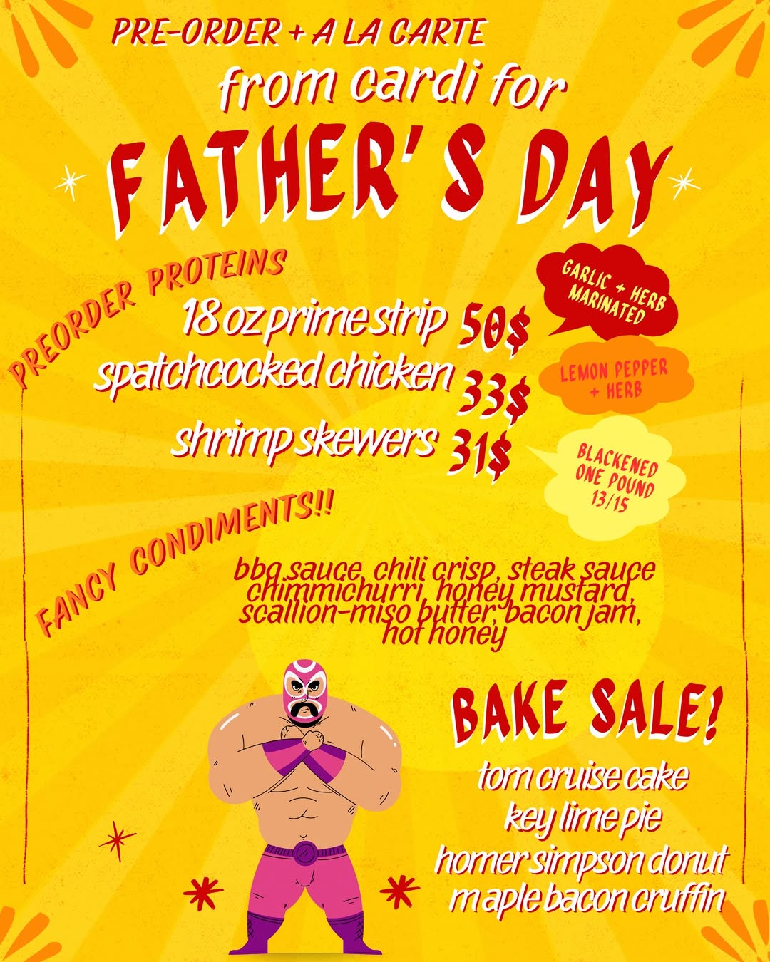 Father's Day Bake Sale & Protein Pickup