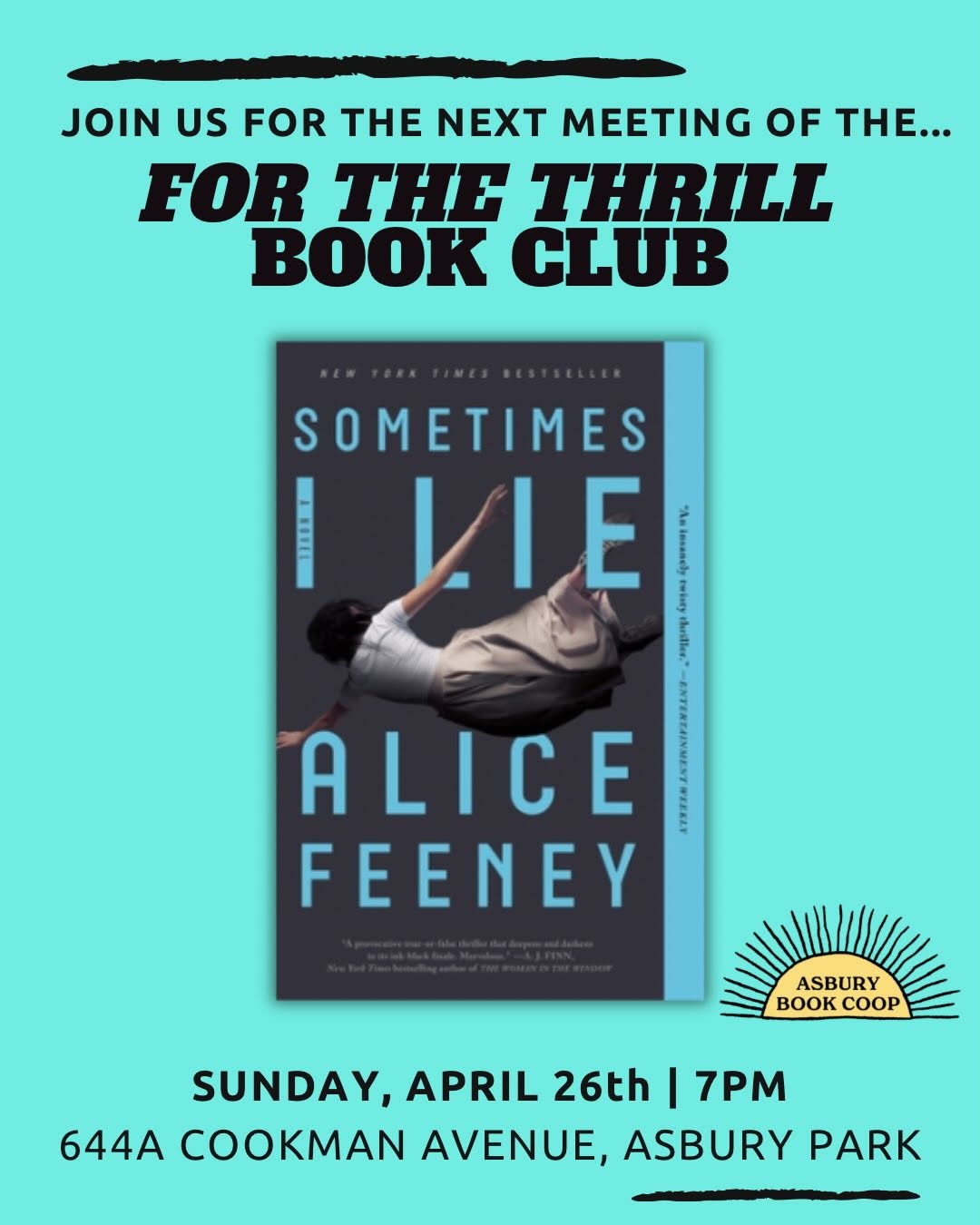 For the Thrill Book Club: Sometimes I Lie by Alice Feeney
