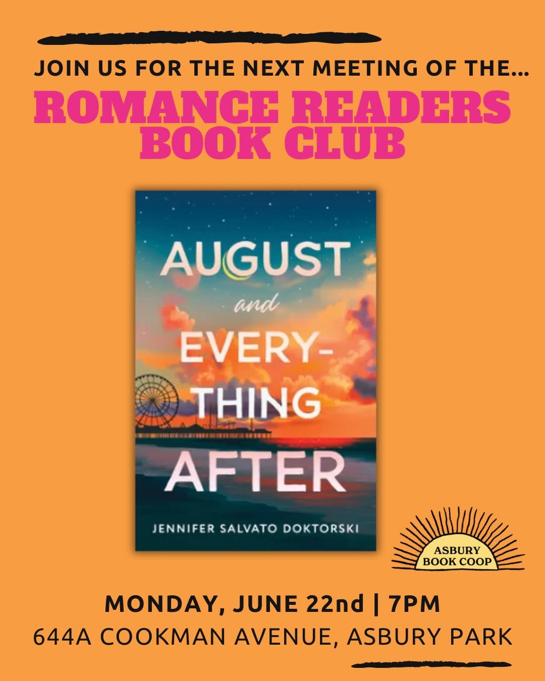 Romance Readers Book Club: August and Everything After (Author Visit)