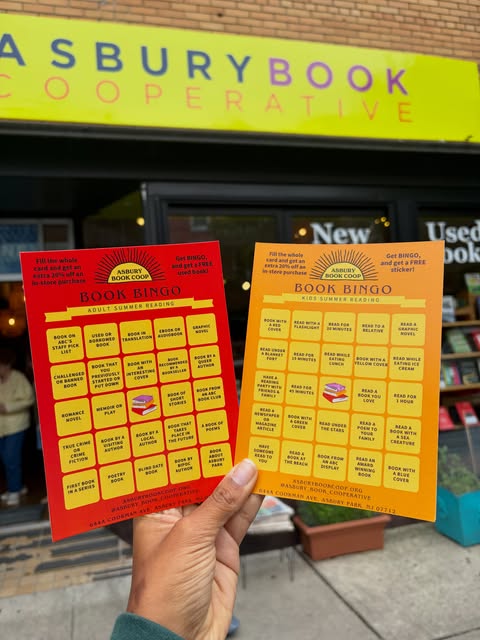Summer Book Bingo at Asbury Book Cooperative
