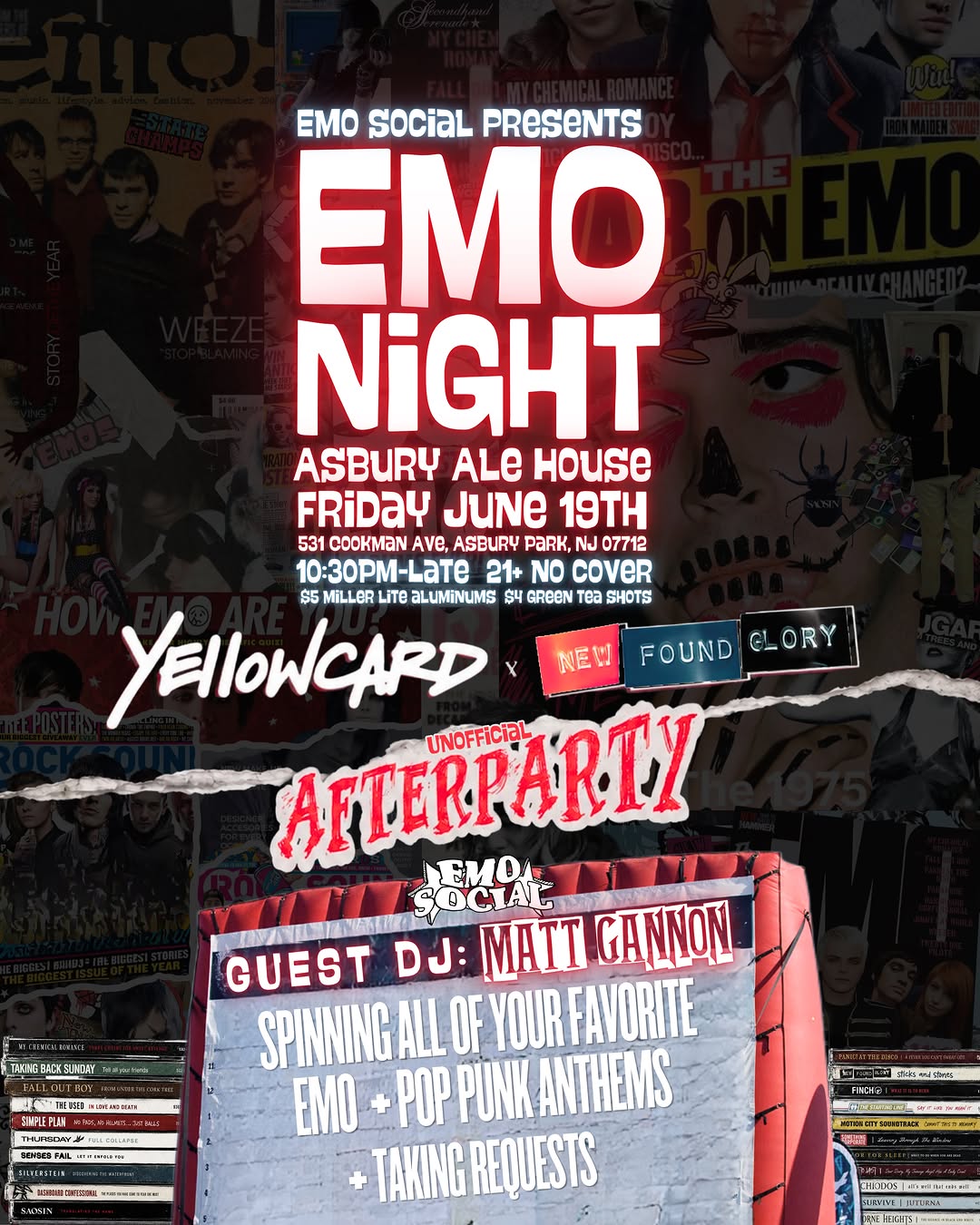 Emo Night Yellowcard x New Found Glory Unofficial Afterparty