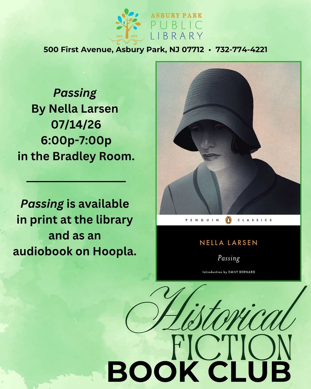 Historical Fiction Book Club: Passing by Nella Larsen