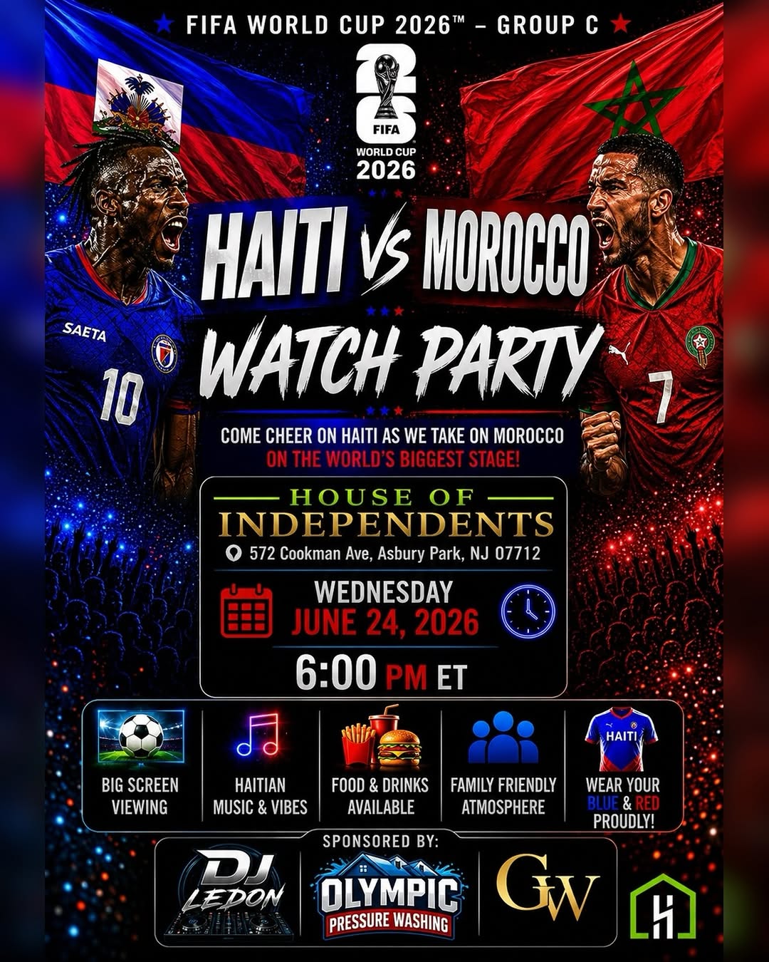 Road to Glory: Haiti Vs Morocco Watch Party